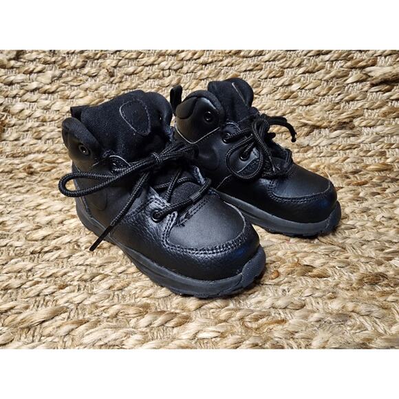 Nike Manoa LTR Boots Shoes TD BQ5374-001 Black Toddler Kids Size 8C - Picture 4 of 9
